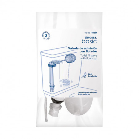 VALVULA DE LLENADO DE PLASTICO CON FLOTADOR PARA TANQUE BAJO FOSET