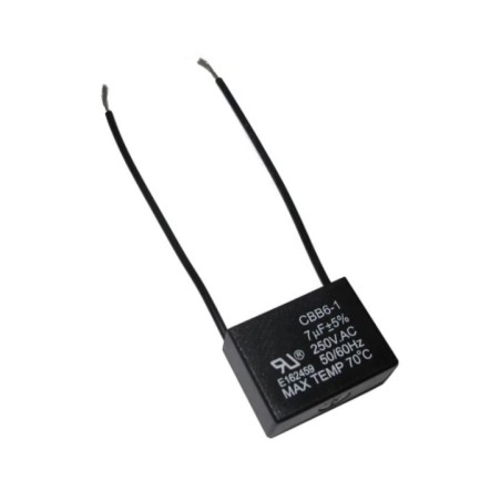 CAPACITOR DE PLAFON 7 MDF, 250VAC (VARIAS MARCAS) 37X22X34MM