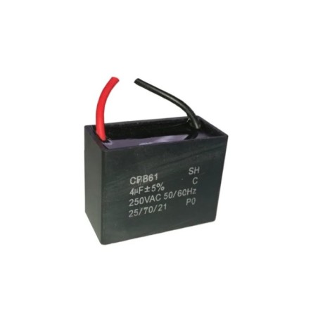 CAPACITOR DOS CABLES 4  MDF/250VAC 37X17X30MM