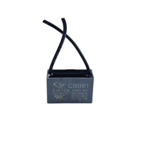 CAPACITOR DOS CABLES 6  MDF/250VAC  37X17X30MM