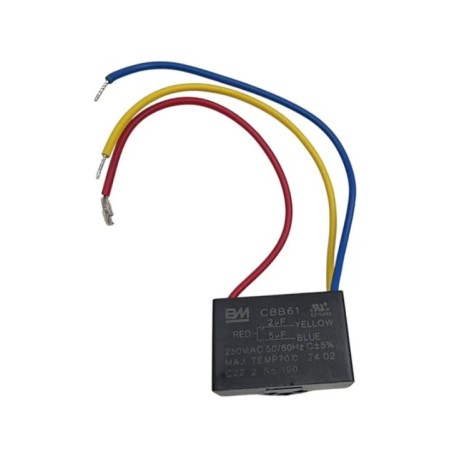 CAPACITOR VENTILADOR DE TECHO 2+5 MDF 250V. CUADRADO