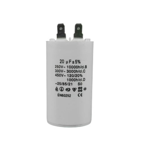 CAPACITOR TRABAJO PLÁSTICO 20 MFD 250-450V
