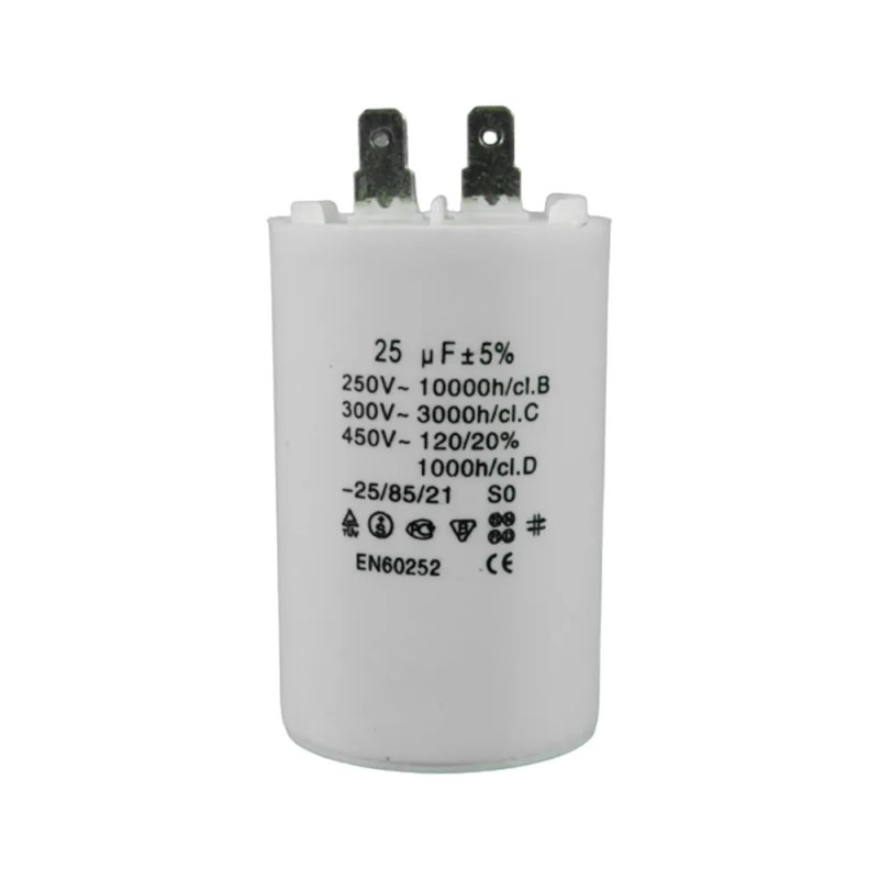 CAPACITOR TRABAJO PLÁSTICO 25 MFD 250-450V