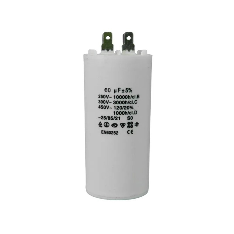 CAPACITOR TRABAJO PLÁSTICO 60 MFD 250-450V