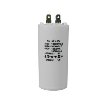 CAPACITOR TRABAJO PLÁSTICO 60 MFD 250-450V