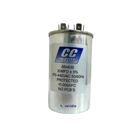 CAPACITOR TRABAJO 30MFD/370-440V ALUMINIO REDONDO