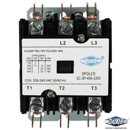 CONTACTOR 3 POLOS 40 AMPS 220V