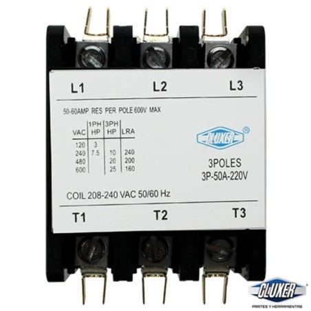 CONTACTOR 3 POLOS 50AMPS 220V