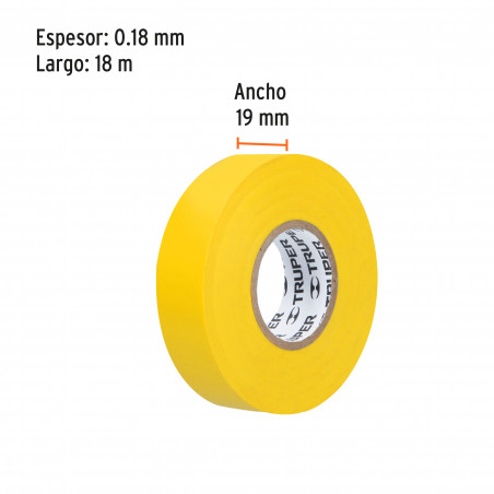CINTA  AISLANTE  AMARILLA 3/4 X 18 MTS (TRUPER)