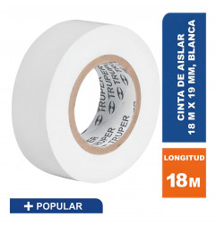 CINTA  AISLANTE BLANCA 3/4 X 18MTS (TRUPER)