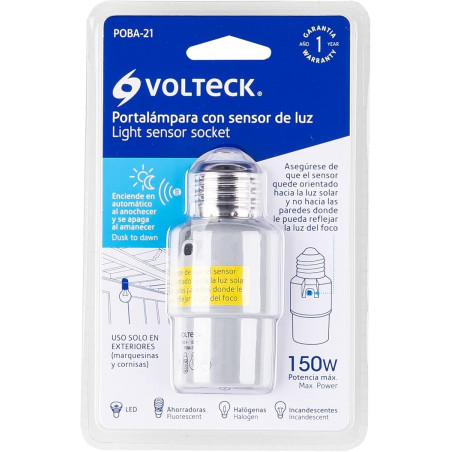 PORTALAMPARA POBA21 CON SENSOR LUZ 360 VOLTECK