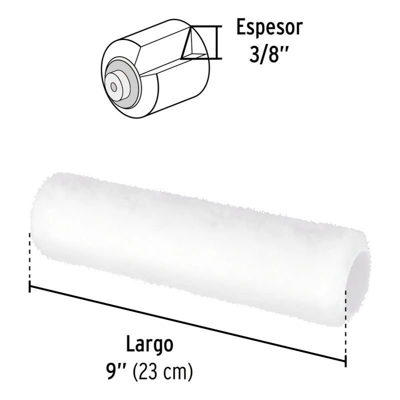 REPUESTO P/RODILLO 9 FELPA 3/8 REPUESTO P/RODILLO 9 FELPA 3/8