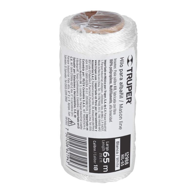 HILO NAYLON BLANCO P/ALBAÑIL 18X65 MTS. (TRUPER) HILO NAYLON BLANCO P/ALBAÑIL 18X65 MTS. (TRUPER)