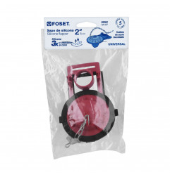 SAPO  "2" P/WC, SILICONA, ROJO CADENA INOX.