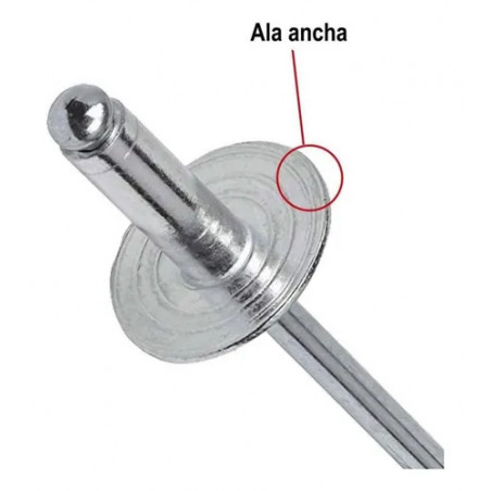 REMACHE 3/16 x 3/8 D/ALUMINIO ALA ANCHA