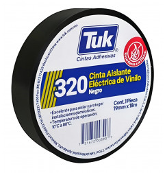 CINTA AISLANTE NEGRA  320 19MM X 18M TUK