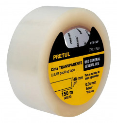 CINTA TRANSPARENTE 48 X 150M PRETUL CTR-150P