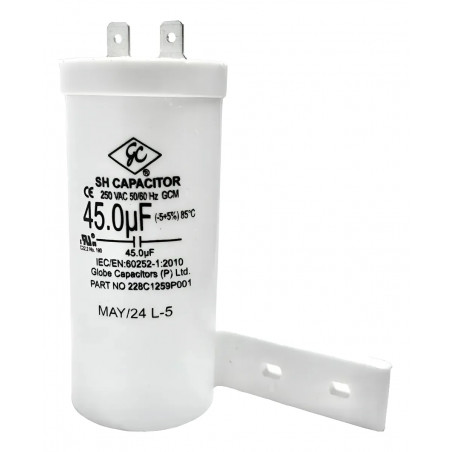 CAPACITOR 45.0 UF (-5+5%) 85C P/LAVADORA 228C1259P001