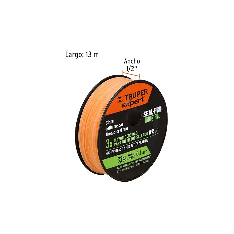 CINTA TEFLON MAYOR DENSIDAD 1/2" CTF-1/2X7X CINTA TEFLON MAYOR DENSIDAD 1/2" CTF-1/2X7X